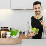 A healthy man using Nutriplus Products