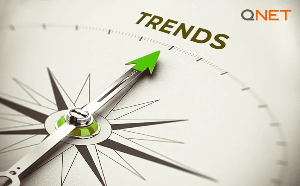 A compass showing trends