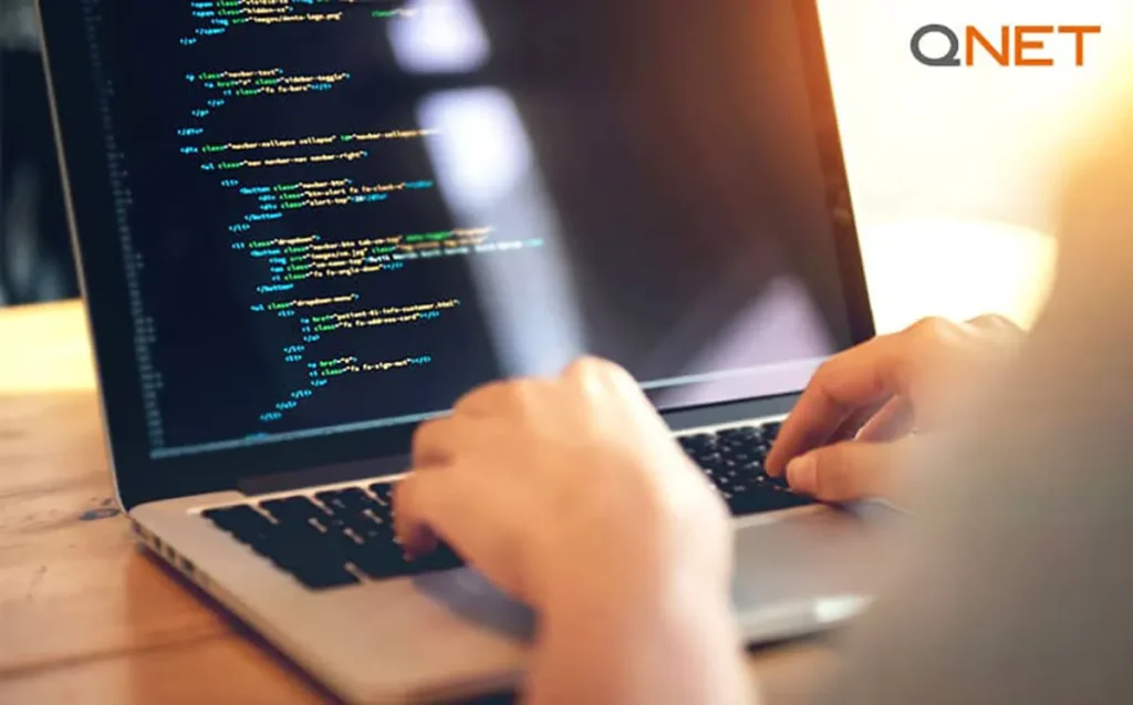 Women using laptop to code