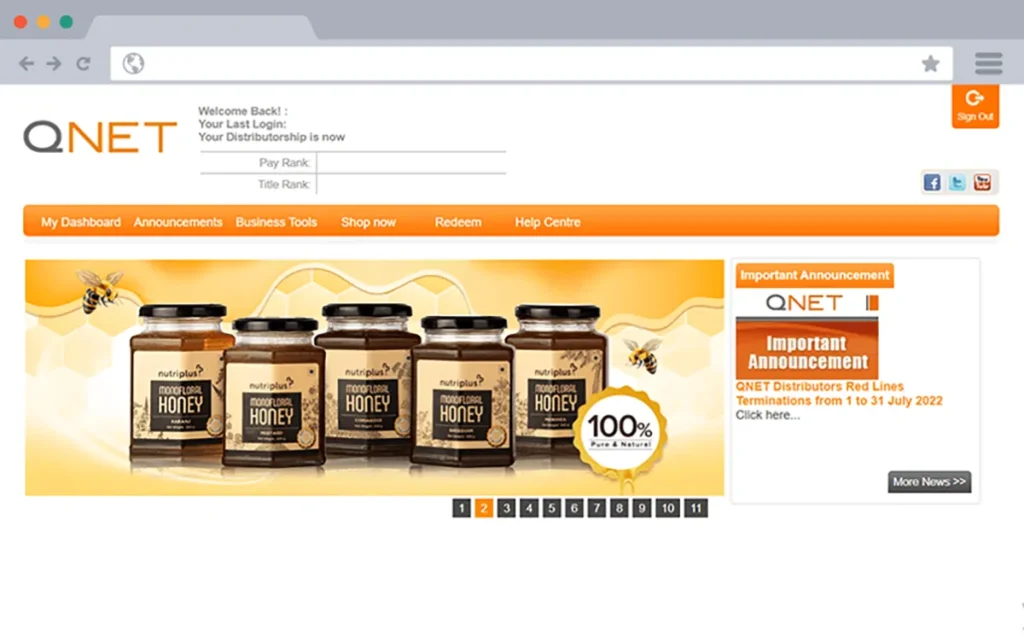 QNET India VO page
