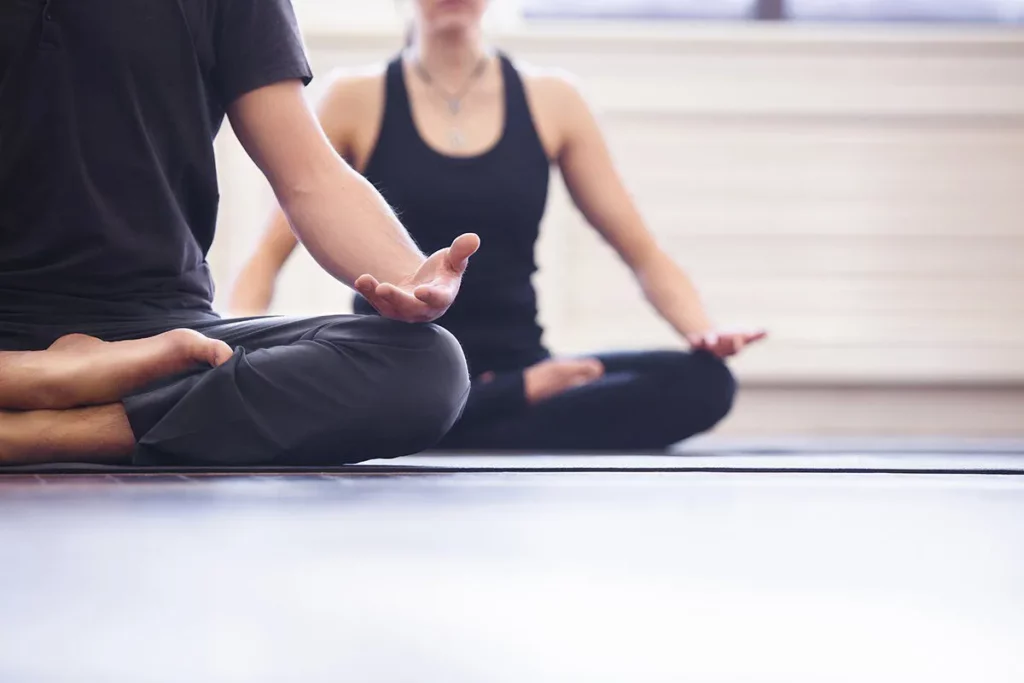 Yoga- meditation International Day of Yoga : A girl and a boy meditating.