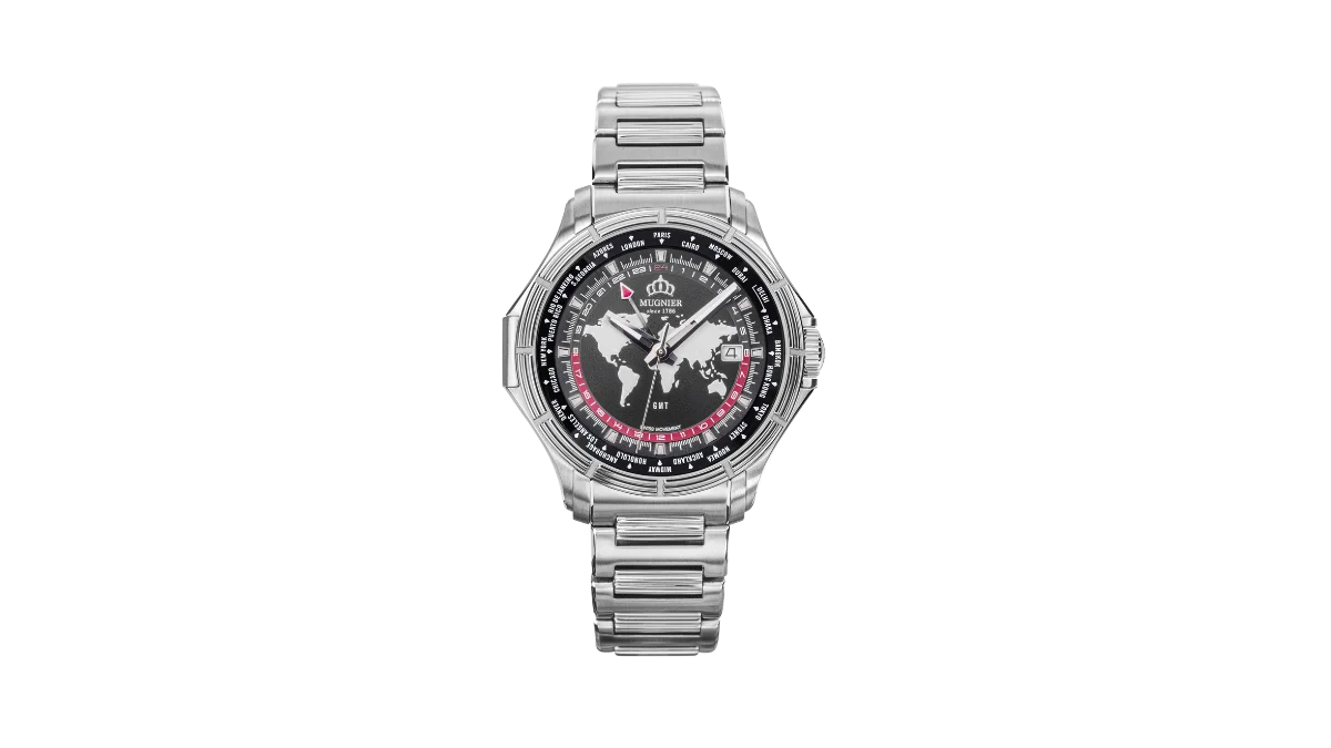 GMT Time Traveller Watch - Stainless Steel